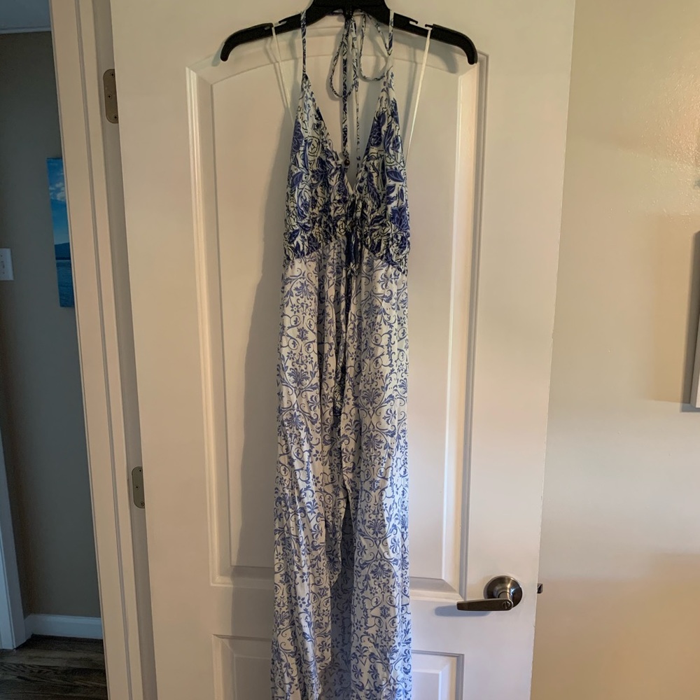 patterned high low romper